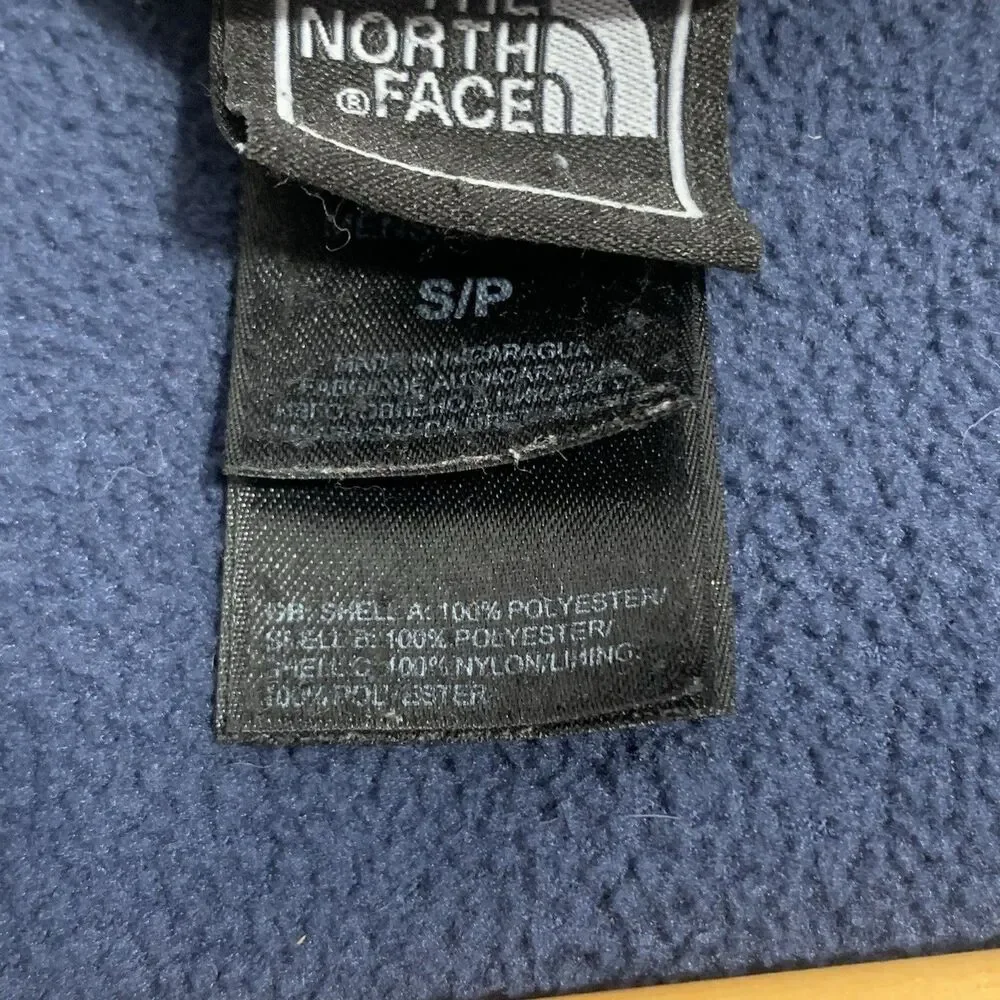 The North Face Mens Navy Blue Fleece Zippered Pockets Size Small